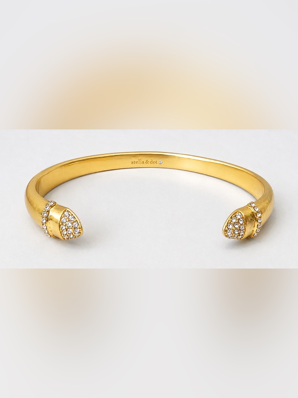 Stella & Dot Gold Tone Crystal Accent Bangle